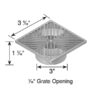 4" Square Drain -- Fits 3" Pipe - Image 2